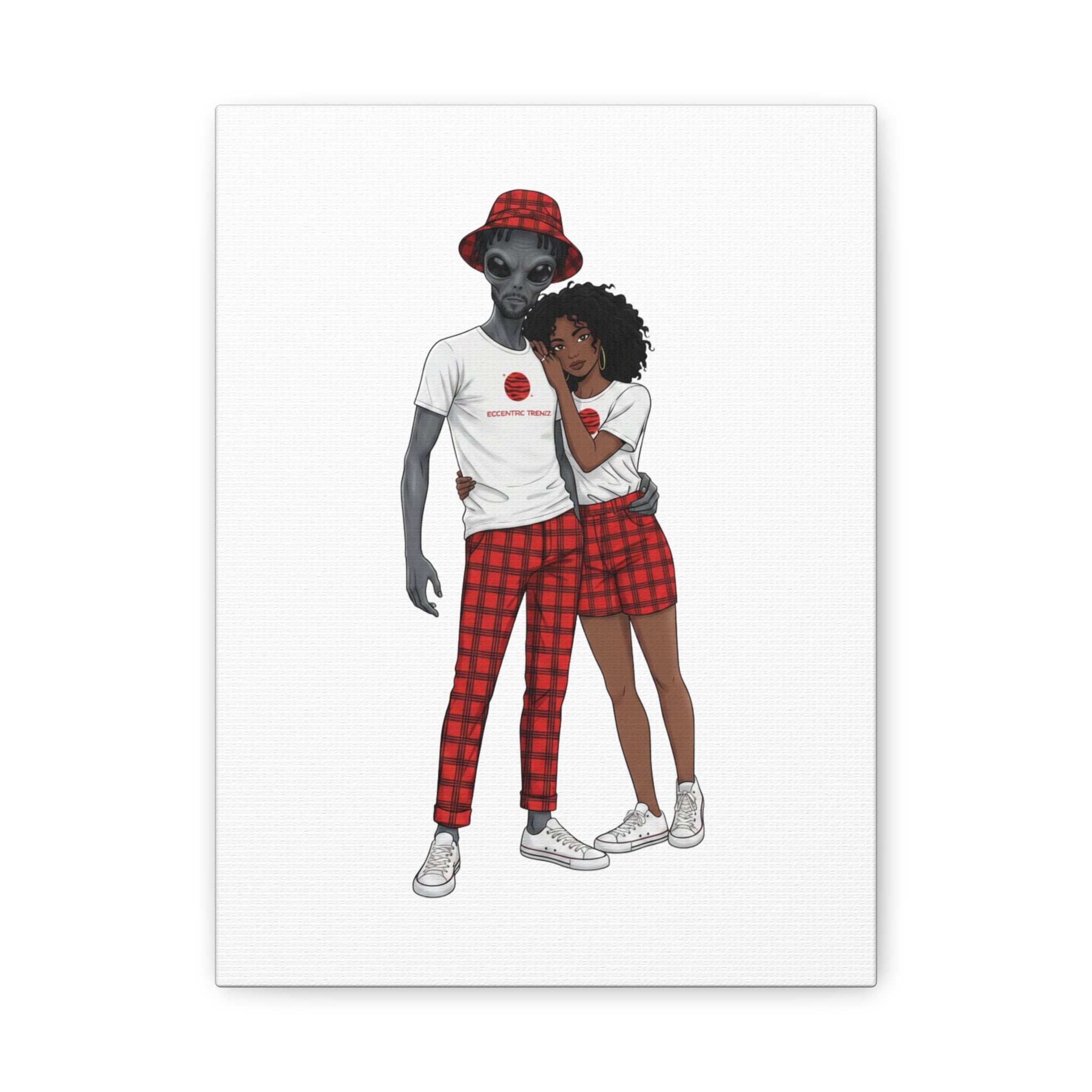 Eccentric Trendz Red Modern Minimalistic Dapper D & Nova Wall Art