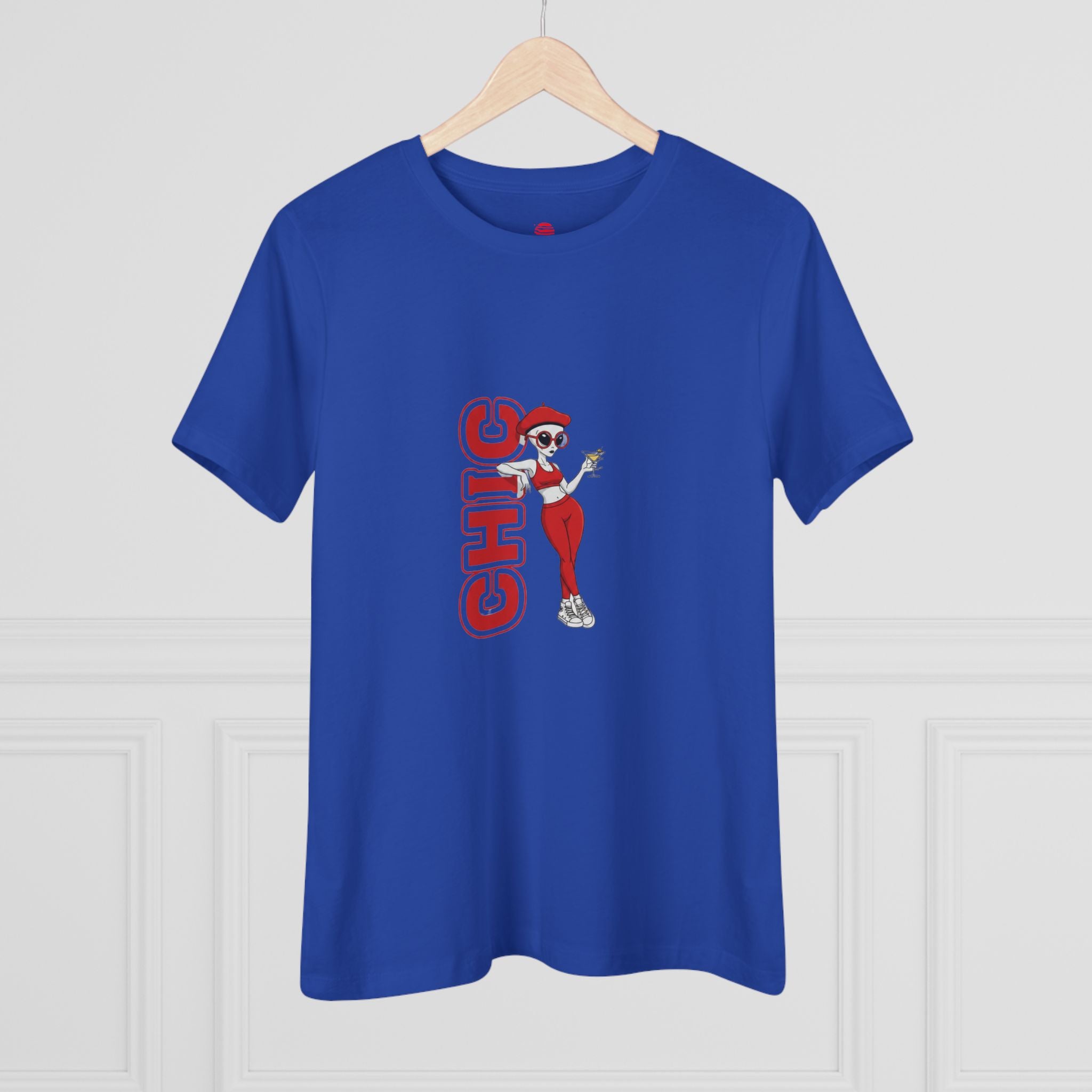 Eccentric Trendz Ladies' Minimal Red "CHIC" Graphic Tee