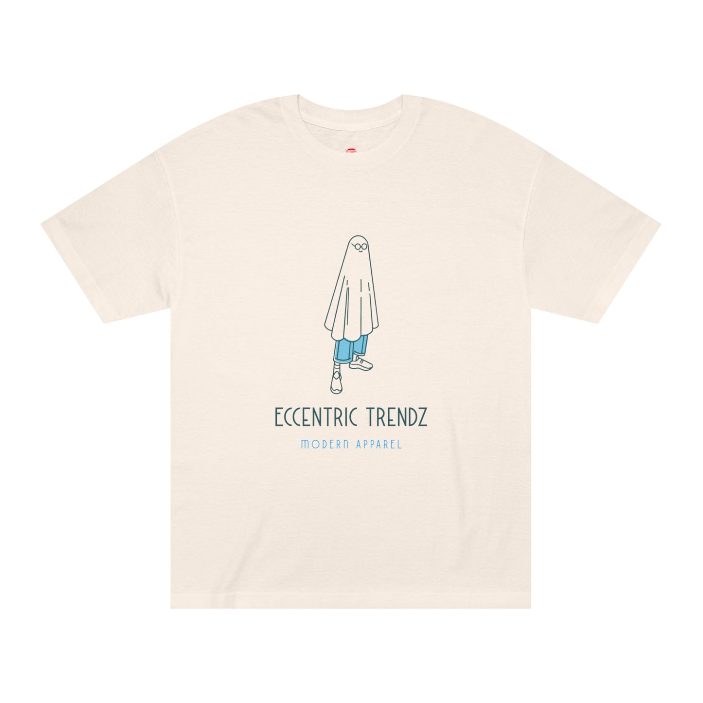 Graphic Tee — 'Eccentric Trendz' Ghost Illustration Shirt