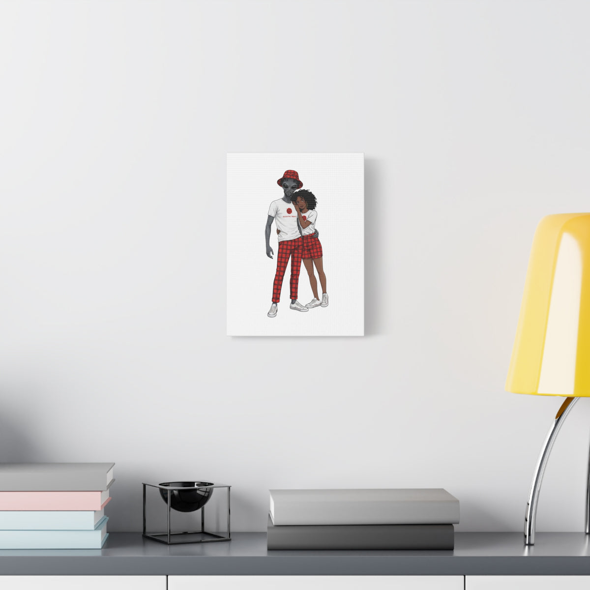 Eccentric Trendz Red Modern Minimalistic Dapper D & Nova Wall Art