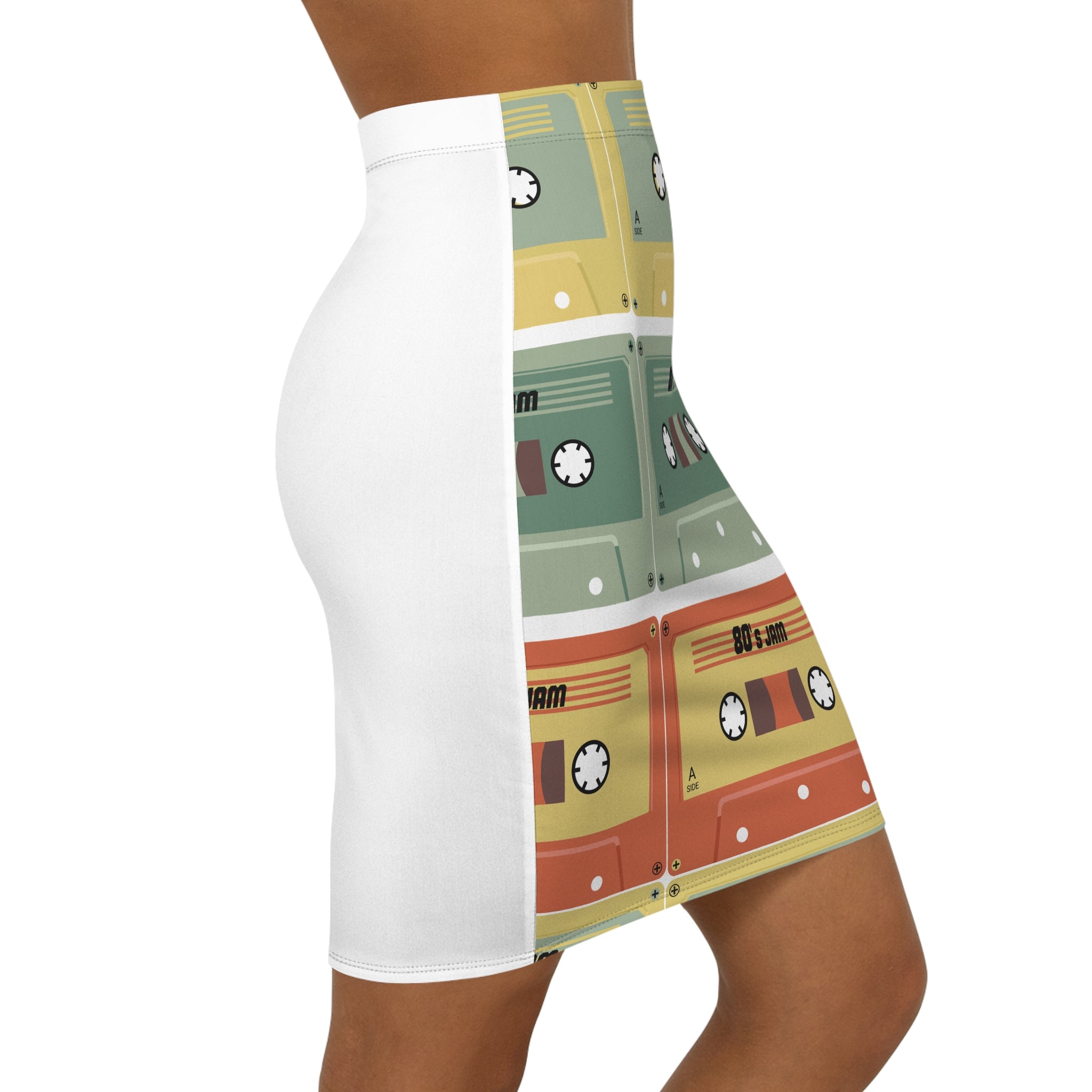 Eccentric Trendz Vintage Cassette Pencil Skirt