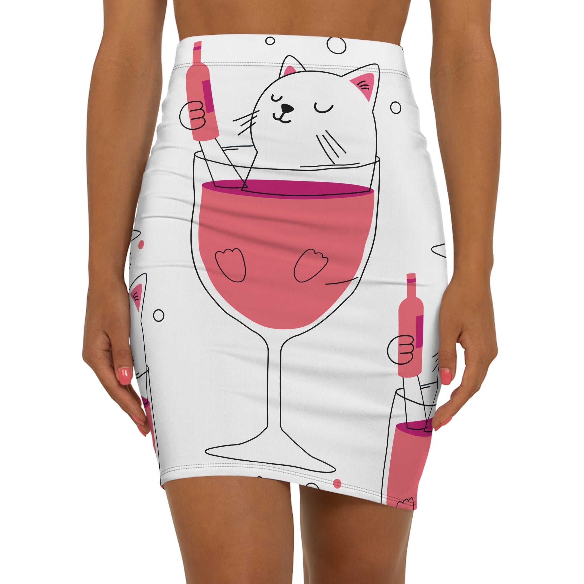 Eccentric Trendz Caturday Wine Skirt