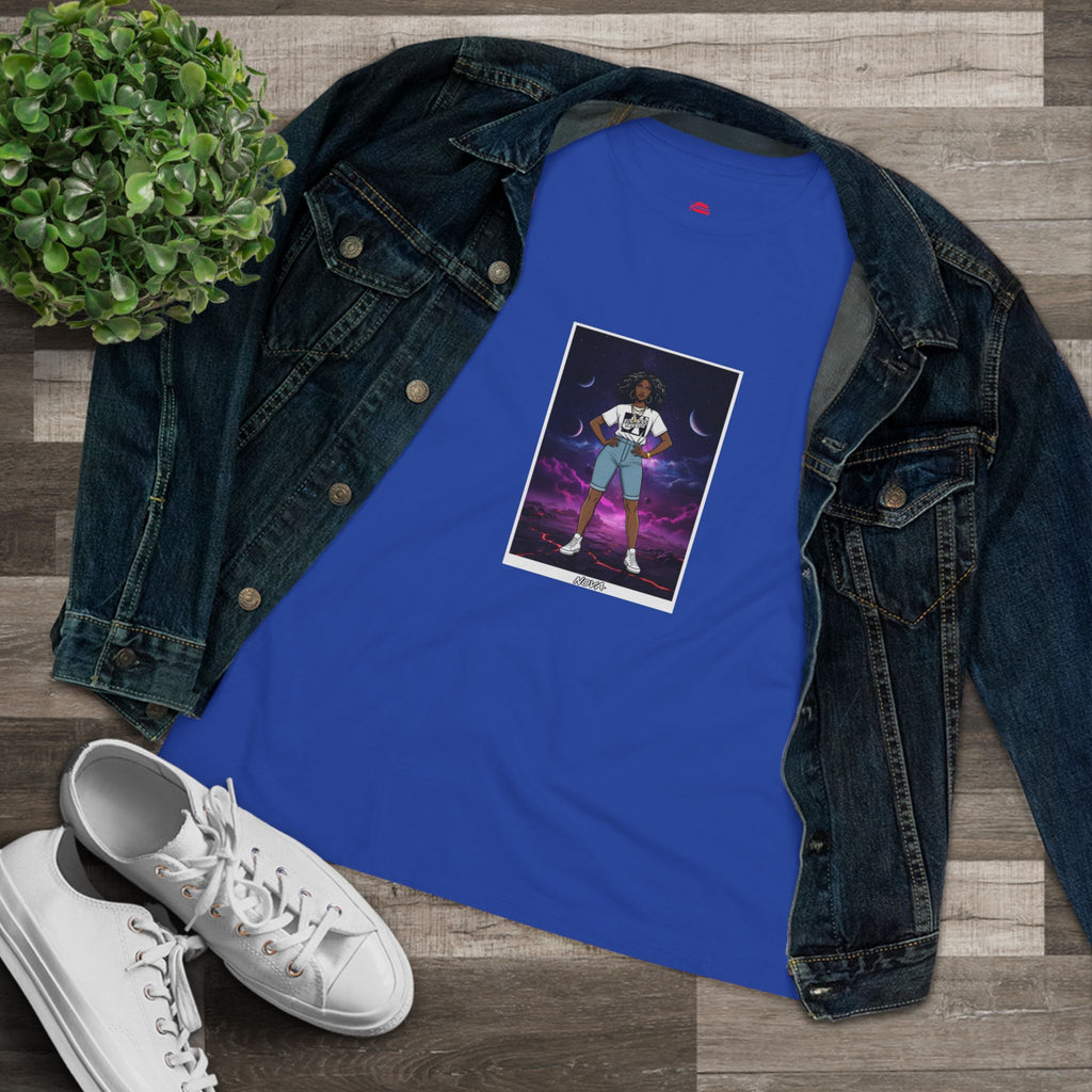 Eccentric Trendz Ladies' V-Neck Minimal NOVA Graphic Tee