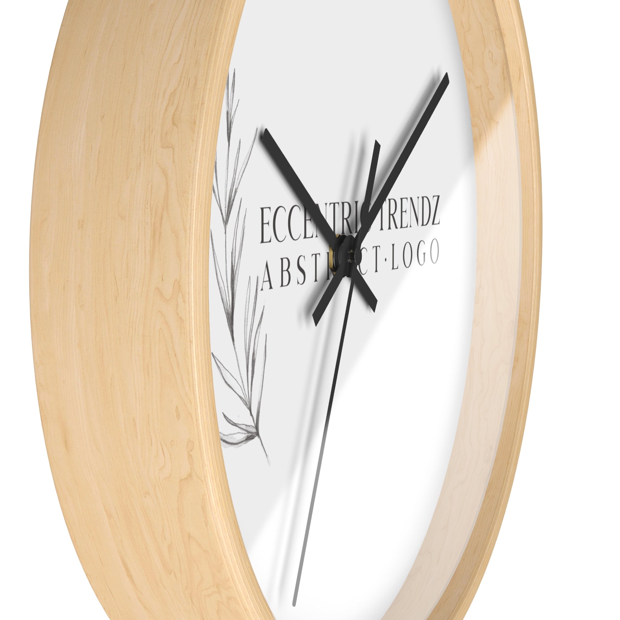 Eccentric Trendz Abstract Logo - Minimal Botanical Wall Clock