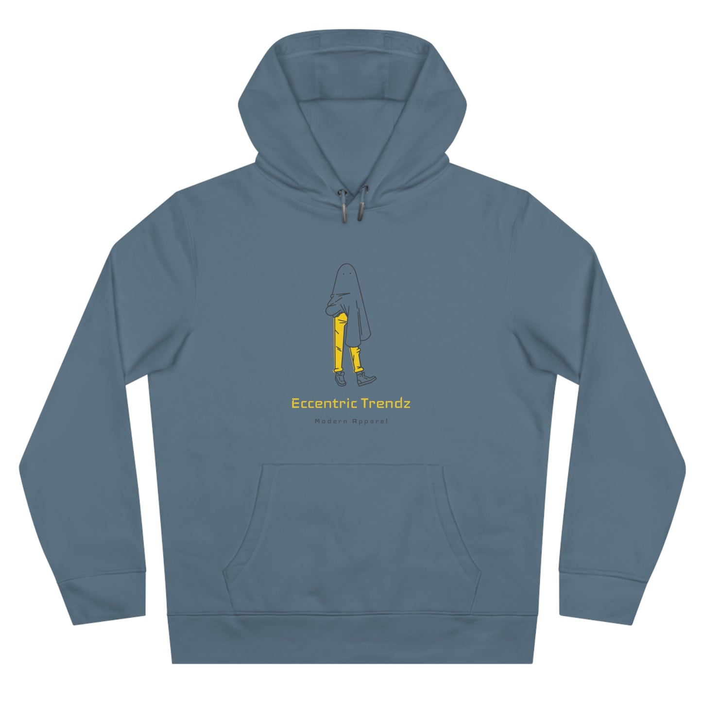Eccentric Trendz Vibrant Minimalist Ghost Alien Hoodie (Yellow)