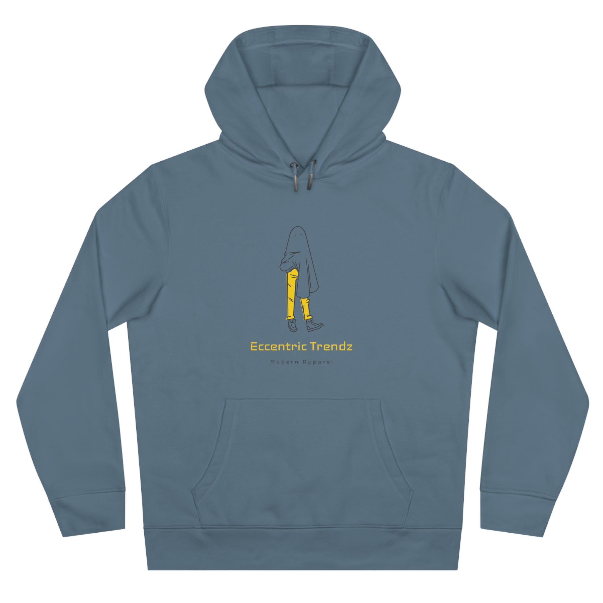 Eccentric Trendz Vibrant Minimalist Ghost Alien Hoodie (Yellow)
