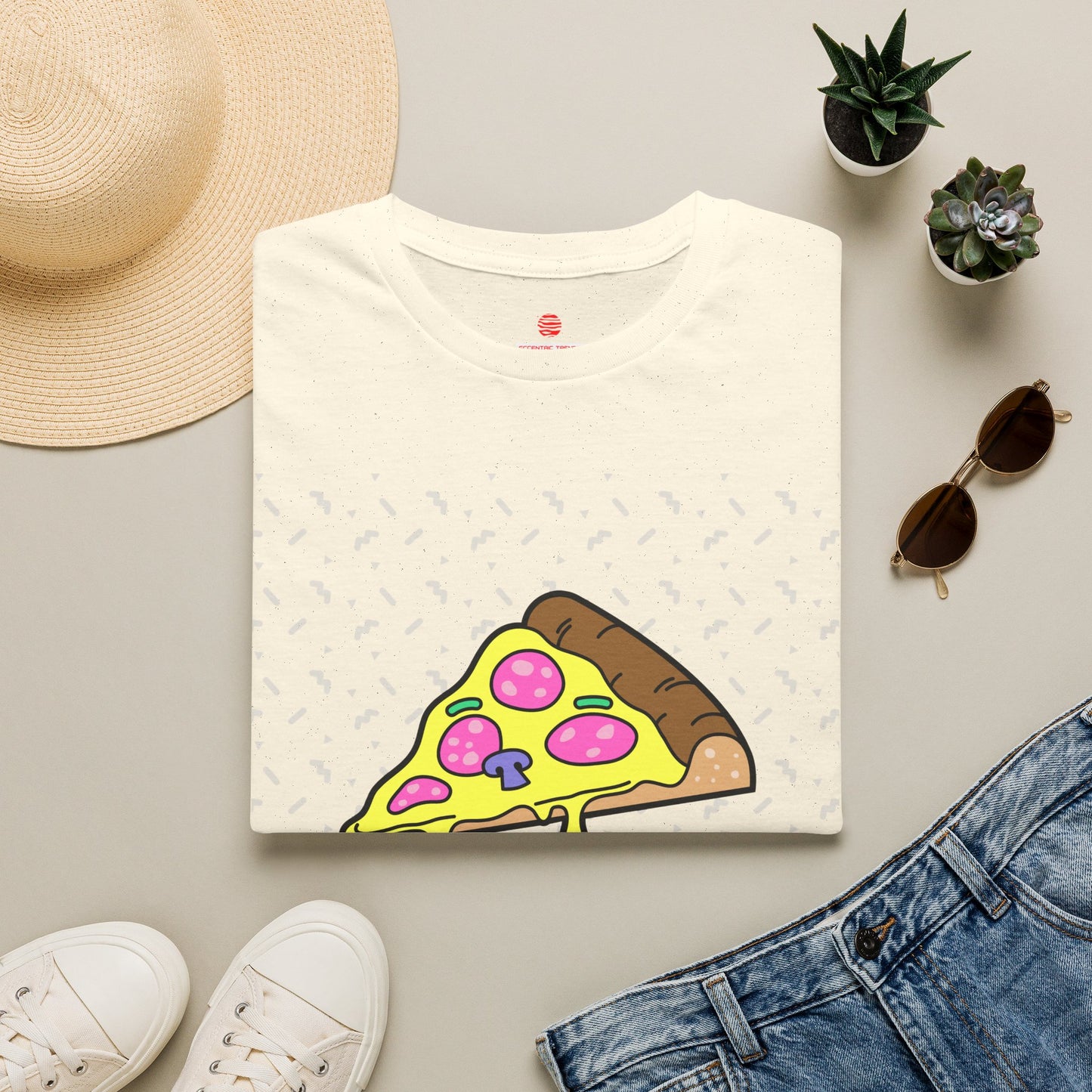 Eccentric Trendz Retro Pixel Pizza Graphic T-Shirt