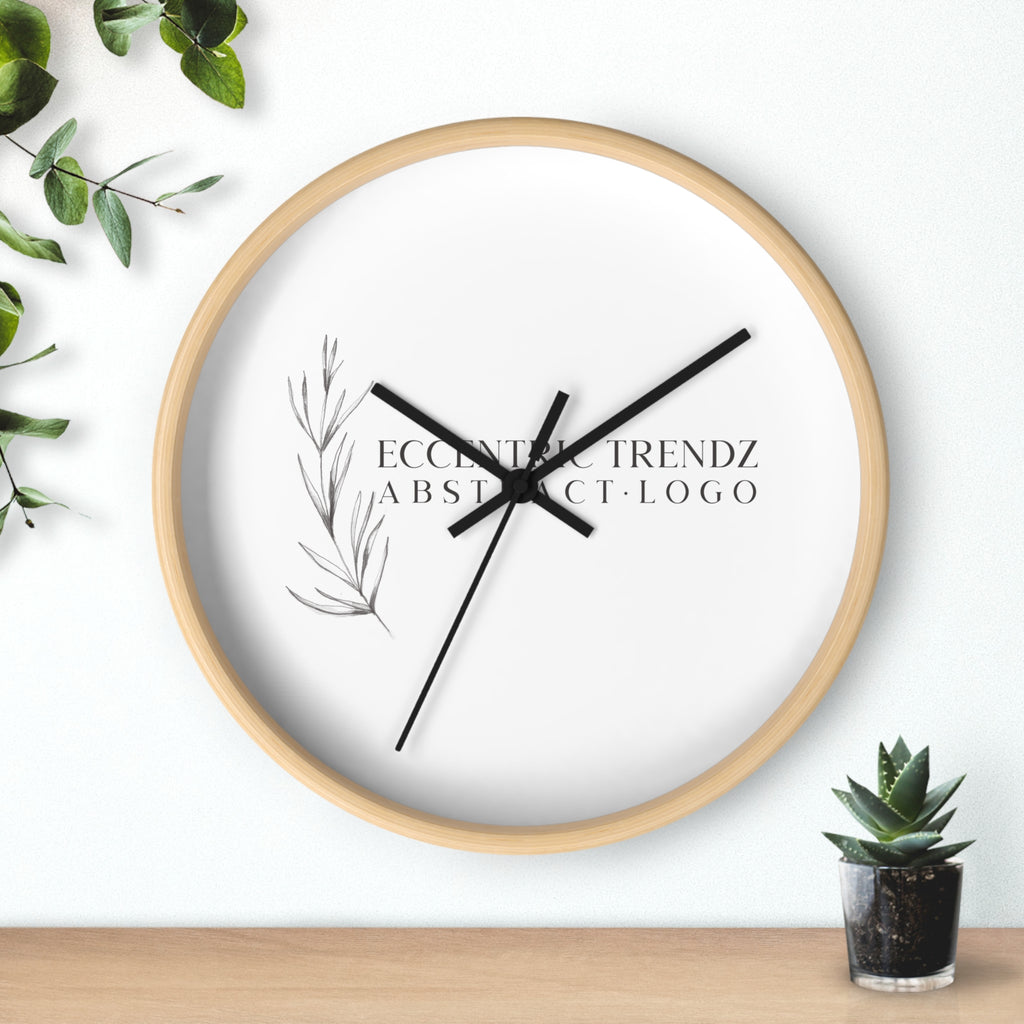 Eccentric Trendz Abstract Logo - Minimal Botanical Wall Clock