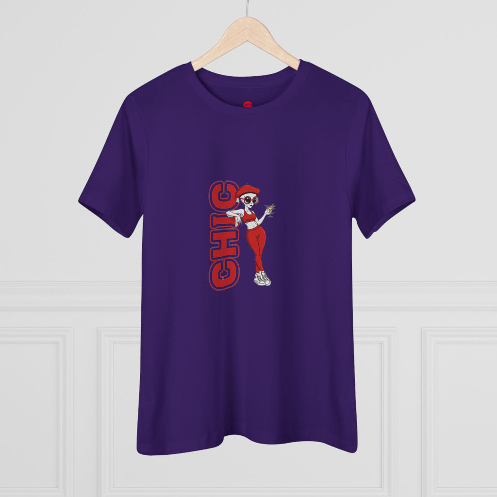 Eccentric Trendz Ladies' Minimal Red "CHIC" Graphic Tee