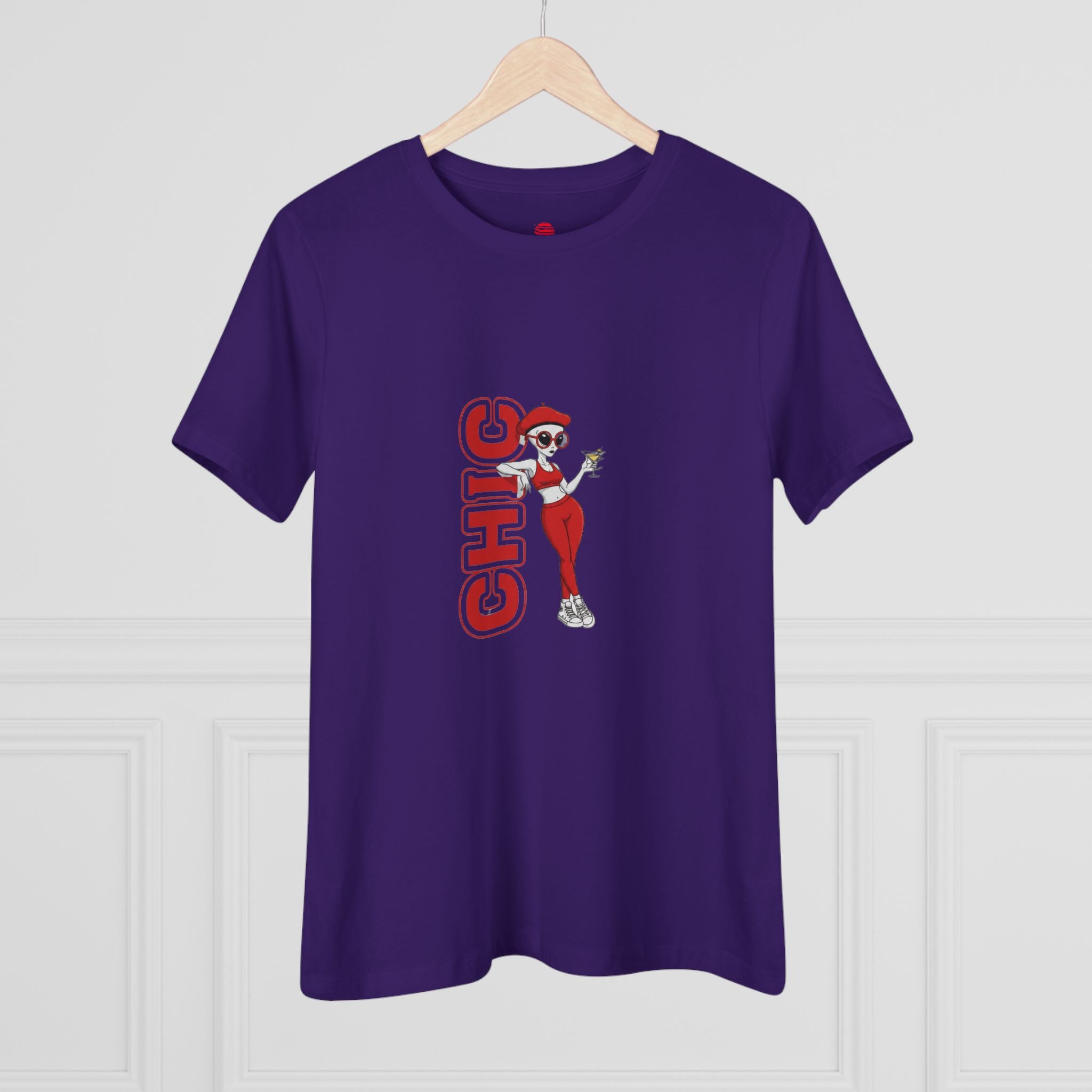 Eccentric Trendz Ladies' Minimal Red "CHIC" Graphic Tee