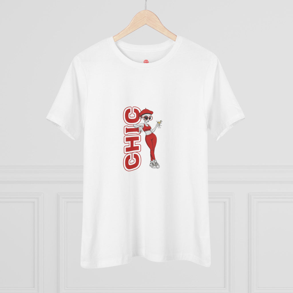 Eccentric Trendz Ladies' Minimal Red "CHIC" Graphic Tee