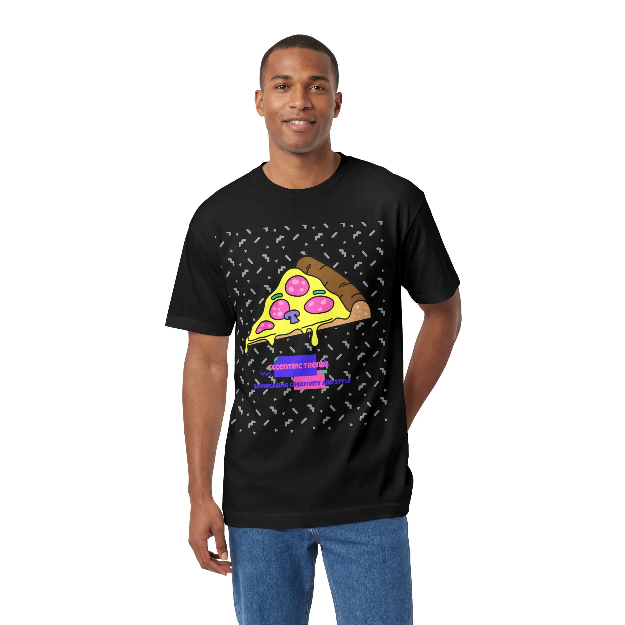 Eccentric Trendz Retro Pixel Pizza Graphic T-Shirt