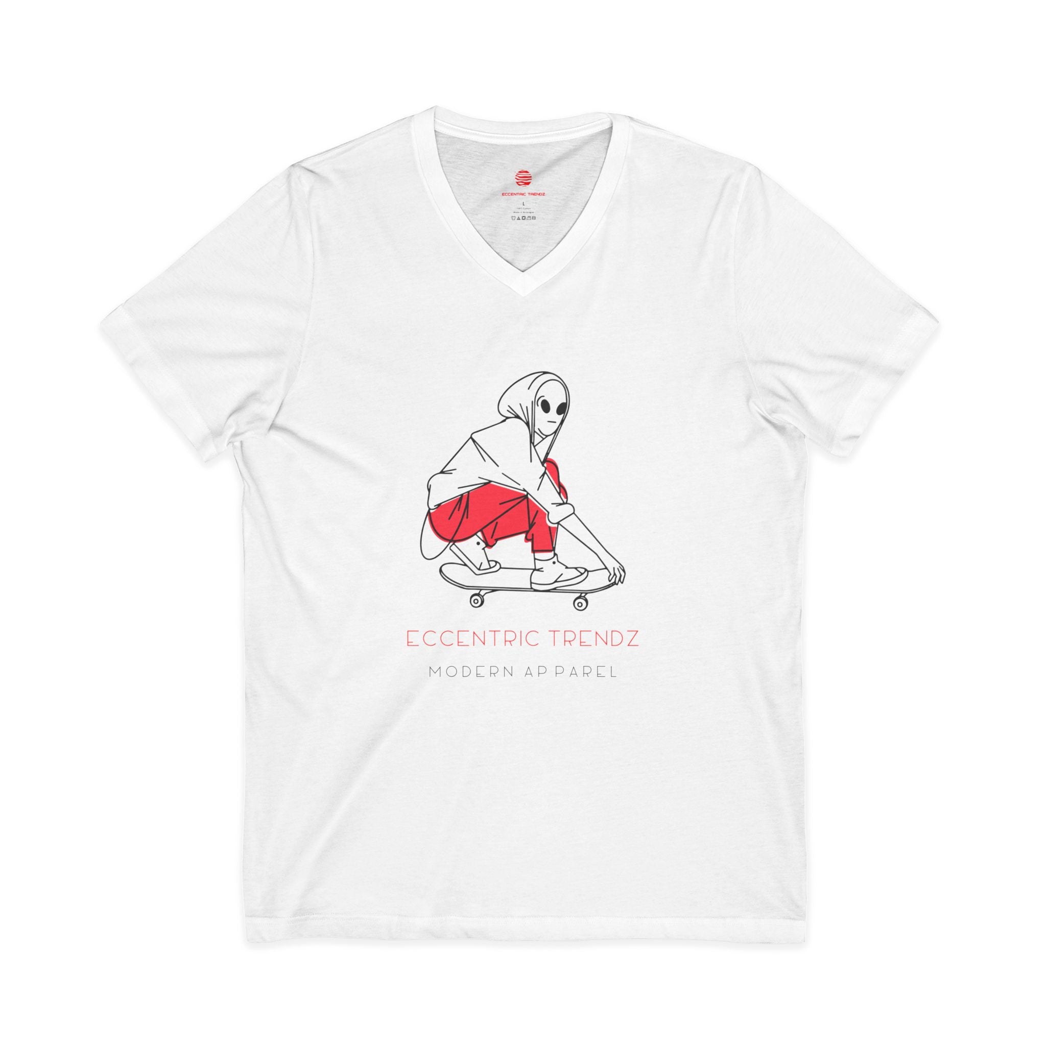 Eccentric Trendz Stylish Soft Cotton V-Neck Tee Skater