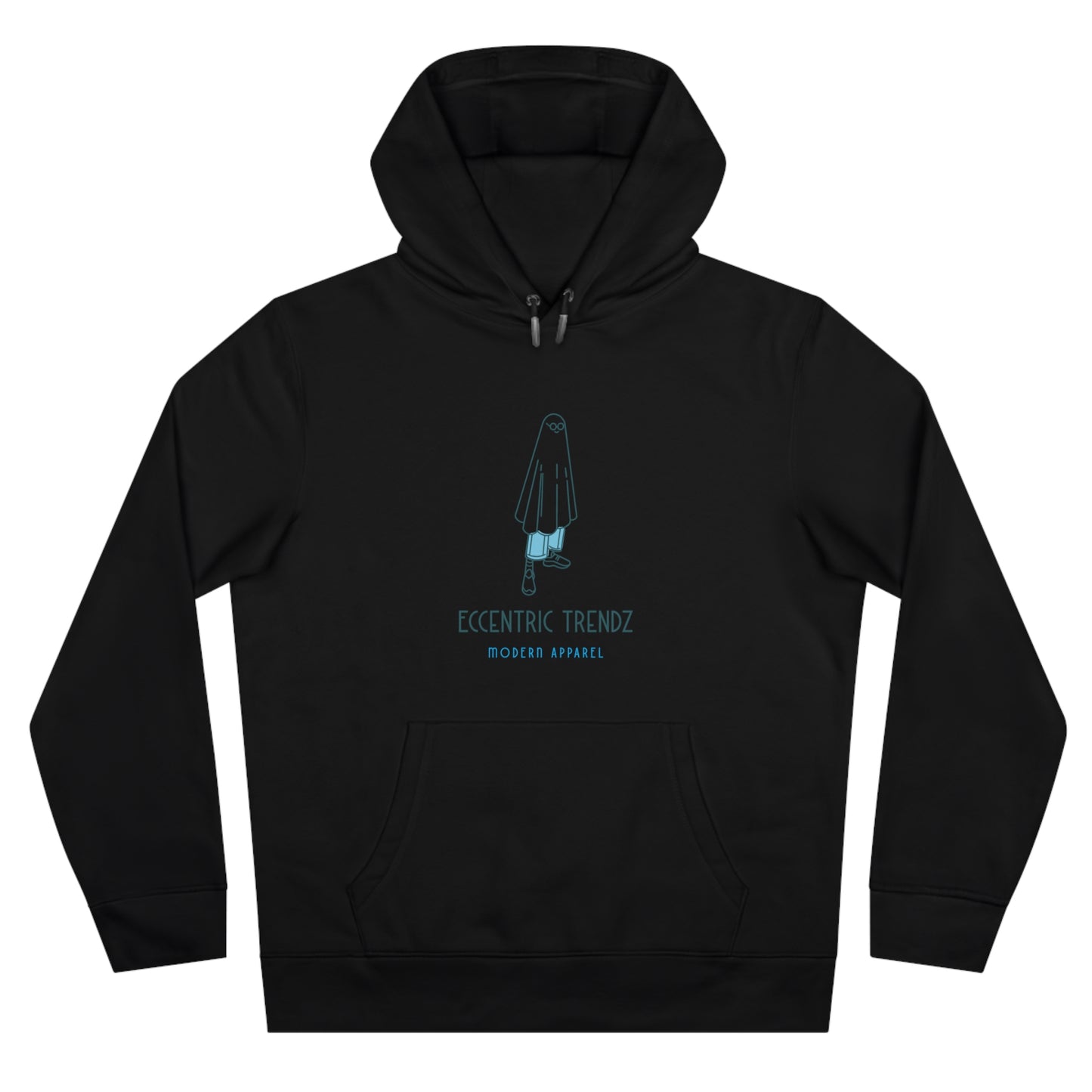 Eccentric Trendz Vibrant Minimalist Ghost Alien Hoodie (Blue)