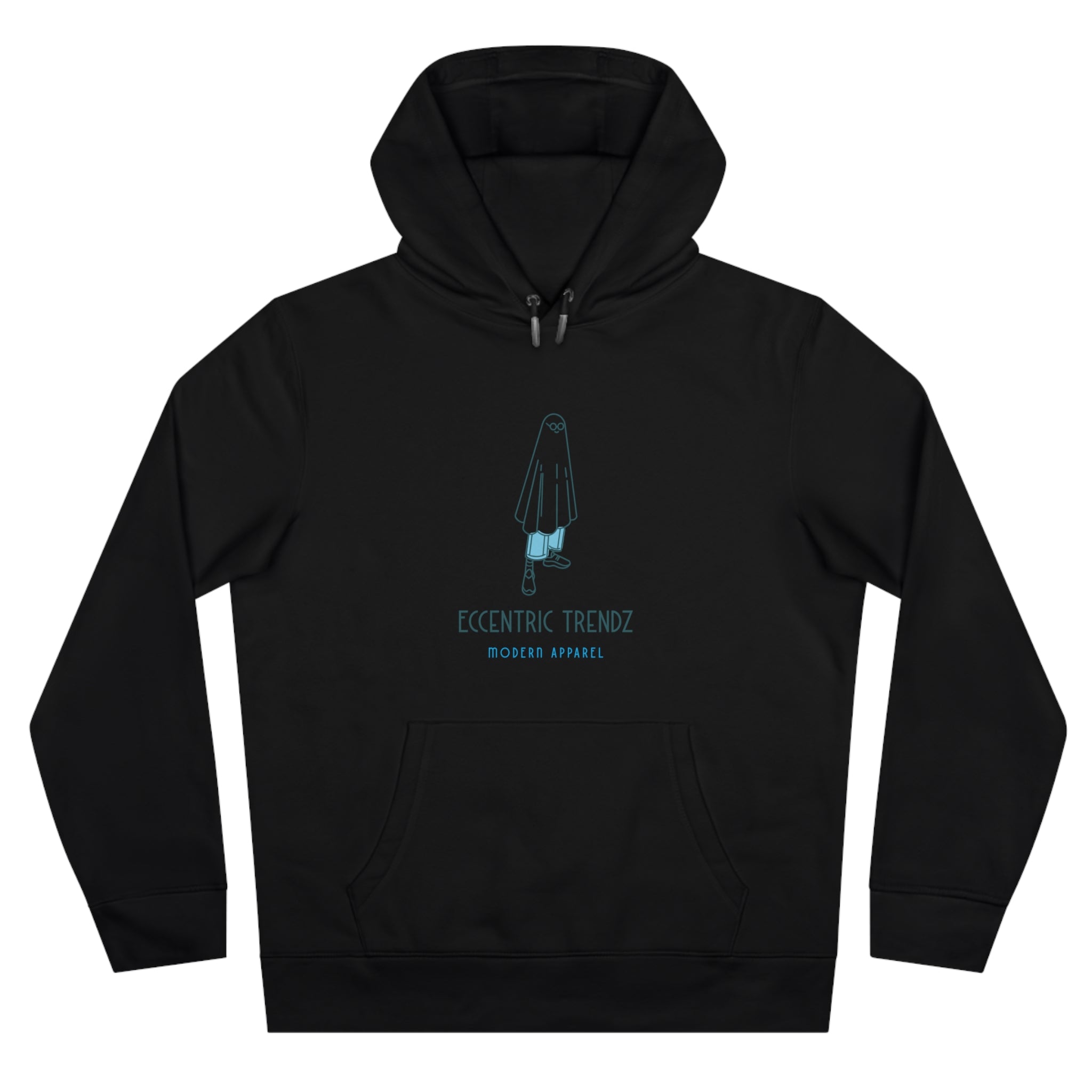 Eccentric Trendz Vibrant Minimalist Ghost Alien Hoodie (Blue)