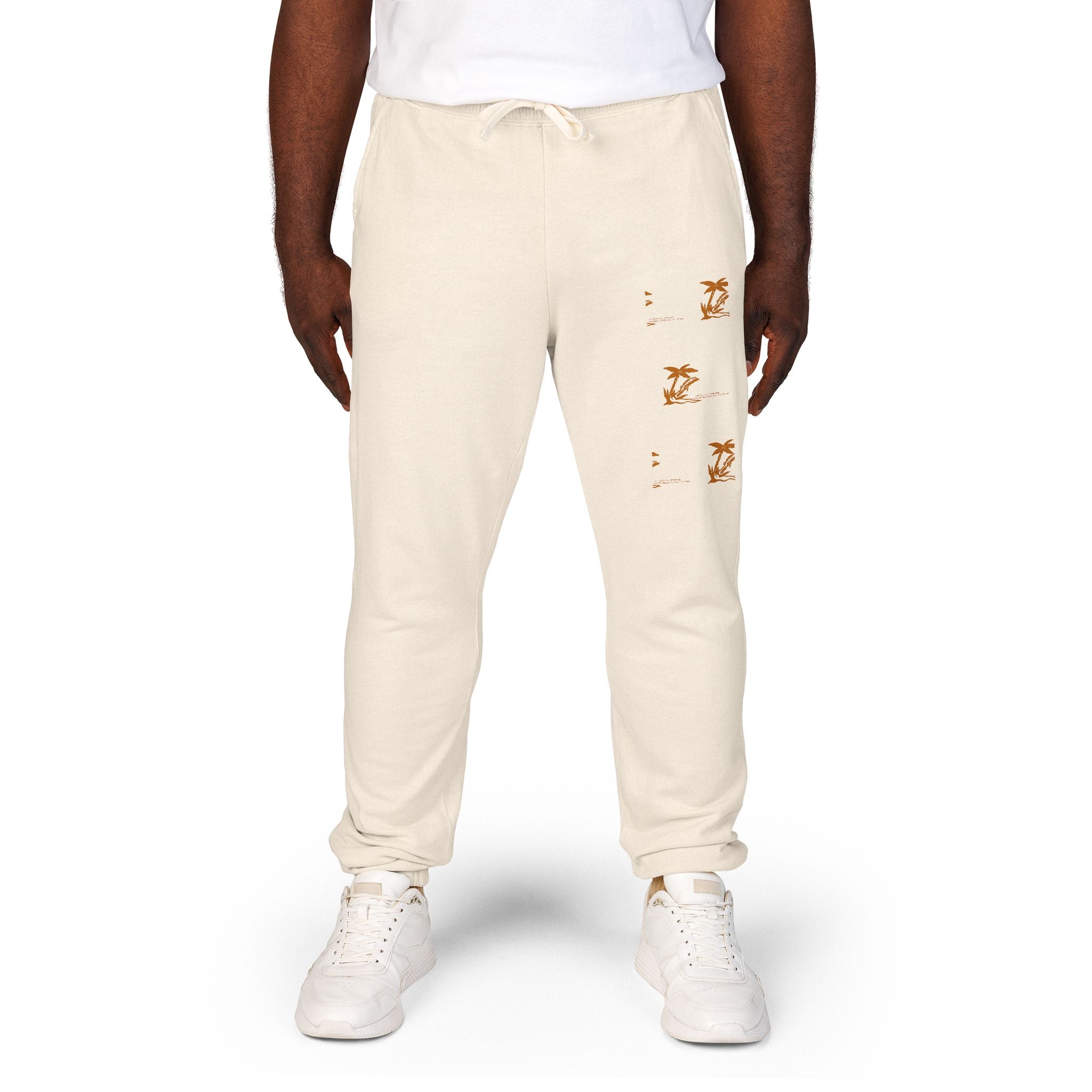 ECCENTRIC TRENDZ Minimal Floral Side Print Fleece Joggers