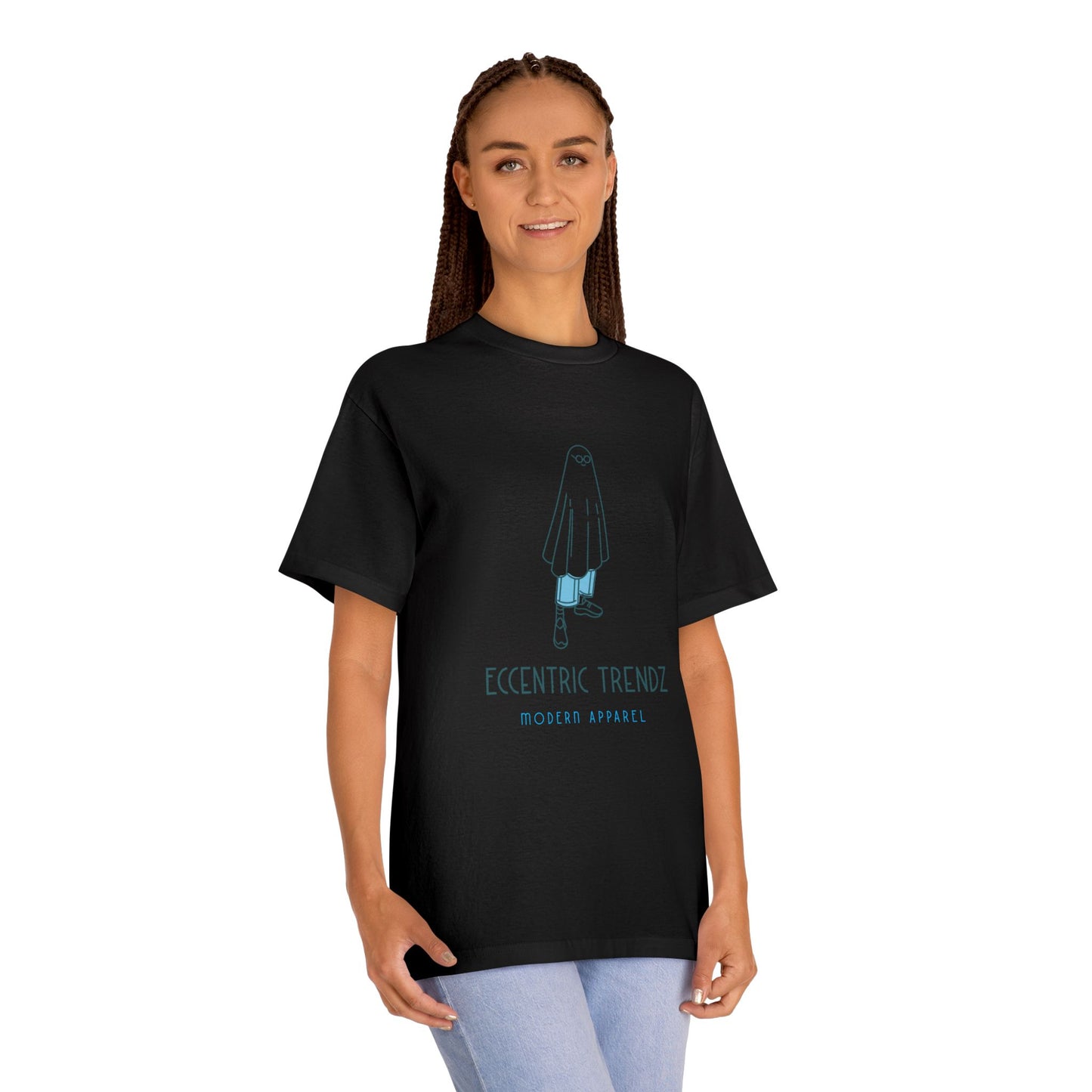 Graphic Tee — 'Eccentric Trendz' Ghost Illustration Shirt