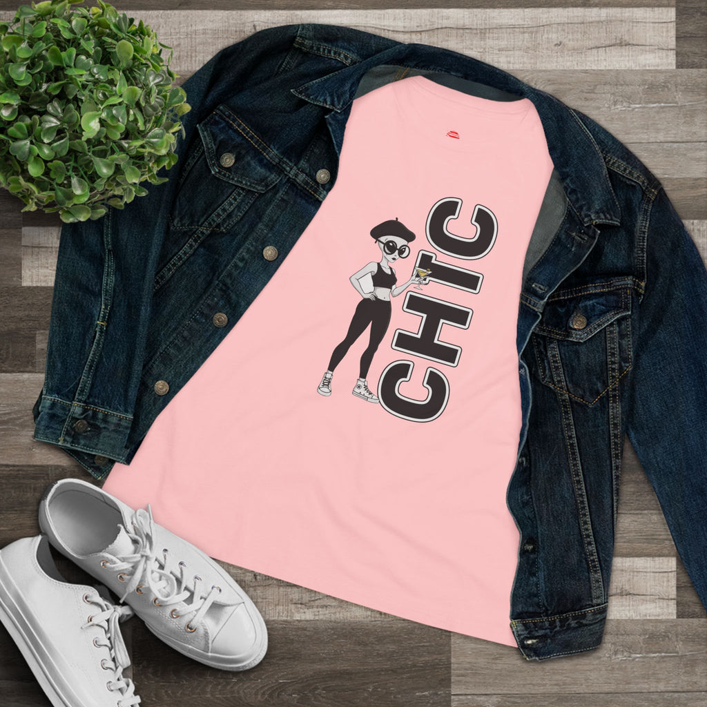 Eccentric Trendz Ladies' V-Neck CHIC GRAPHIC TEE
