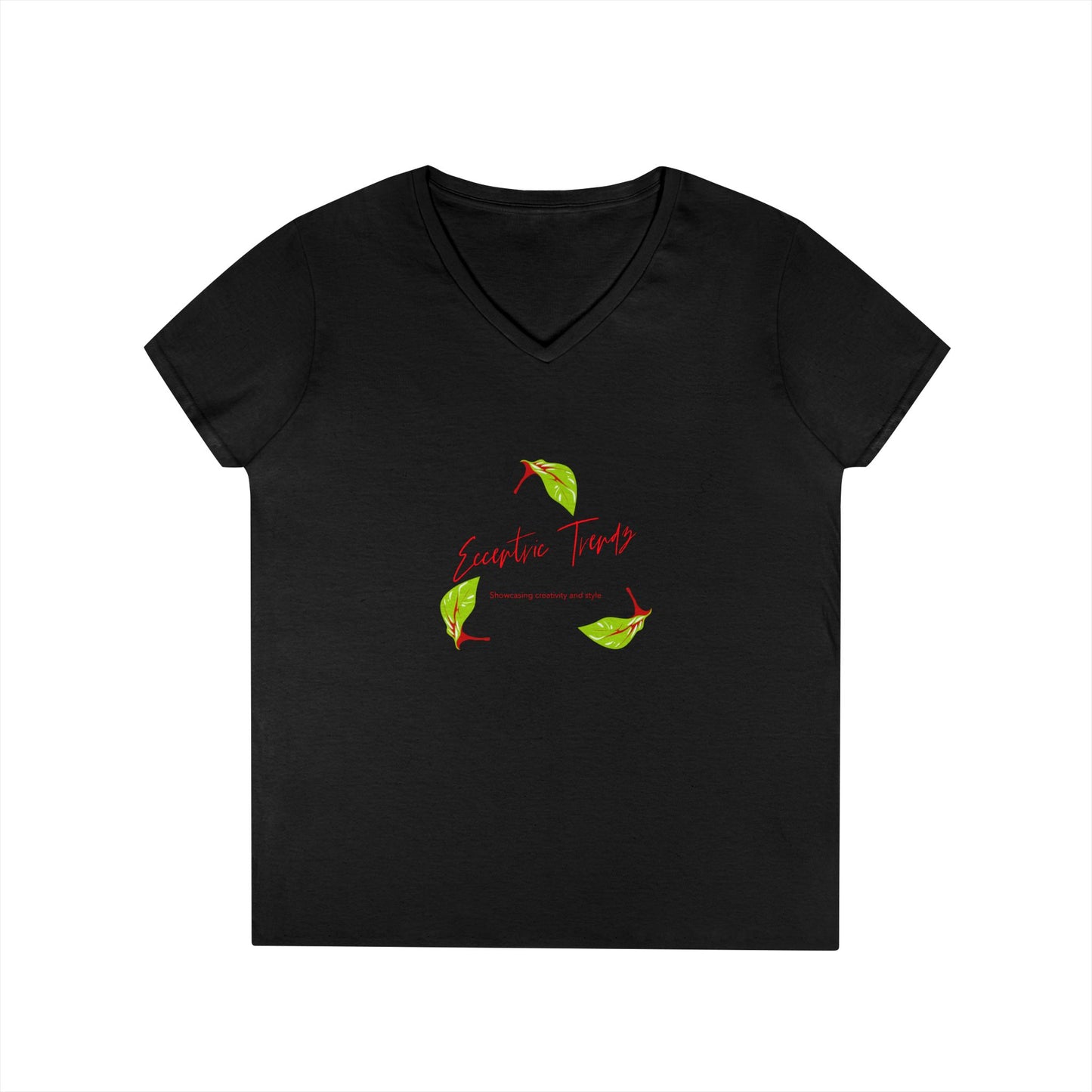 Eccentric Trendz Ladies' V-Neck "Escape to Tropics" Minimal Graphic Tee