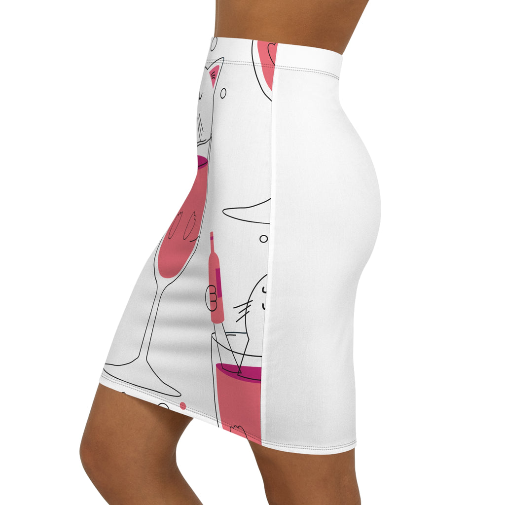Eccentric Trendz Caturday Wine Skirt