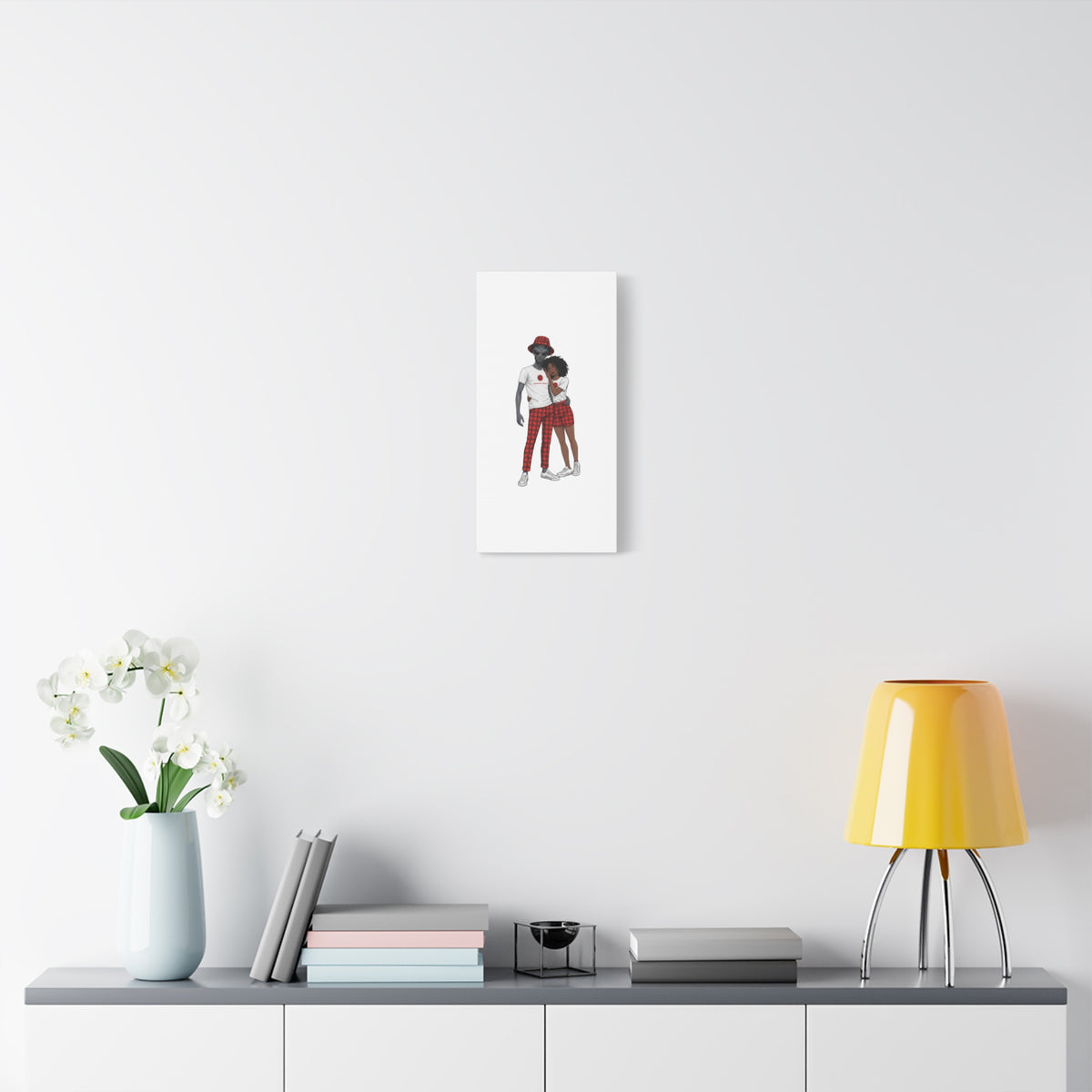 Eccentric Trendz Red Modern Minimalistic Dapper D & Nova Wall Art