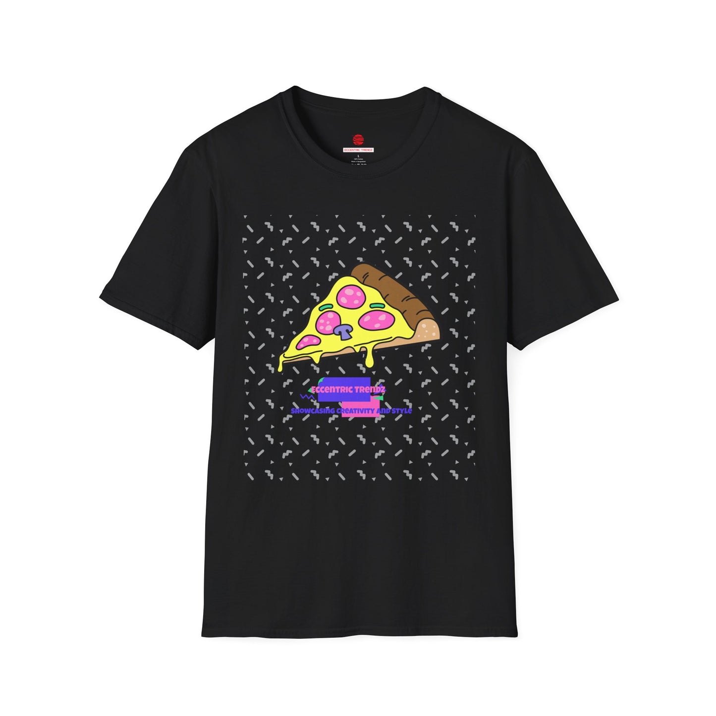 Eccentric Trendz Retro Pixel Pizza Graphic T-Shirt